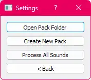 Settings menu